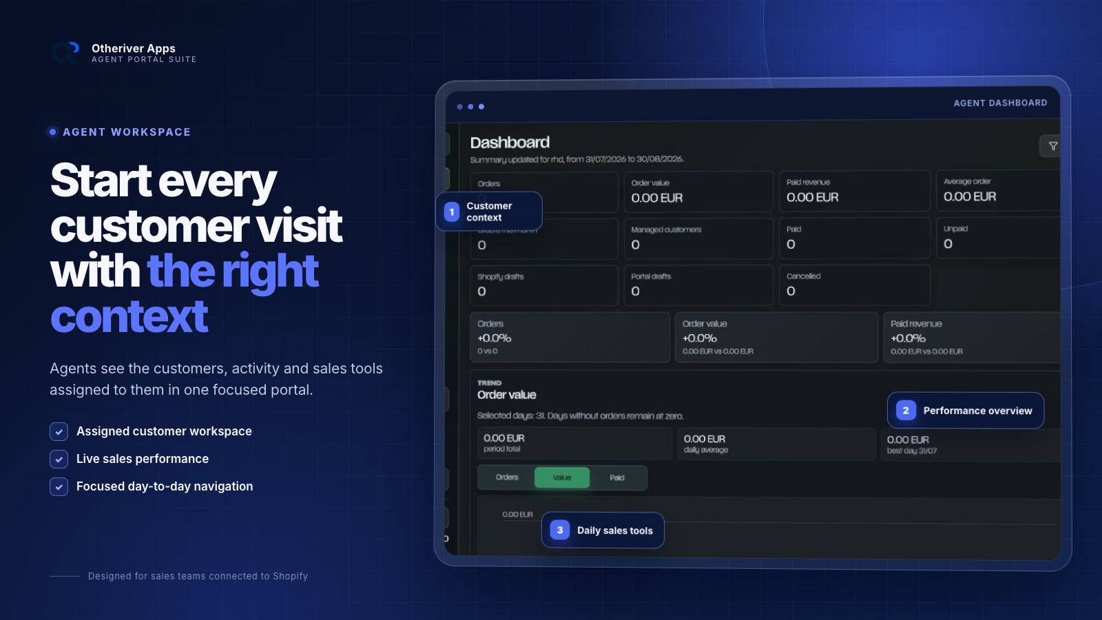 Otheriver Agent Portal Suite dashboard